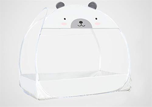 LIVEINU Moskitonetz Bett Baldachin Pop Up Faltbare Doppelte Tür Anti Mosquito Bites Fliegennetz Bett Anti Insektenschutz Doppelbett Moskitonetz Babybett Bär 160x80x120cm