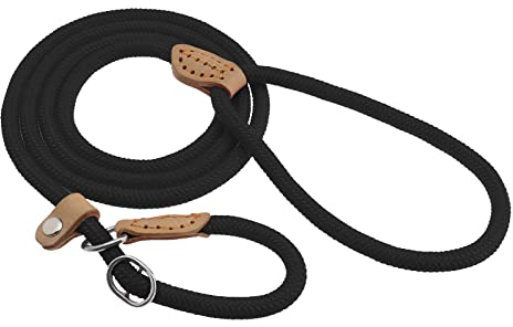 VGOL Hundeleine Schlupfleine Trainingsleine Haustier Geschirre Leinen Starkes Geflochtenes Seil für Große Mittelgroße Hunde Kleine Welpen Schwarz