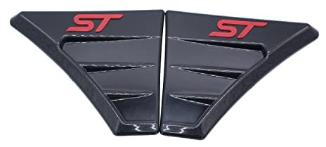 1 Pair Side Wing(Left+Right) Gloss black wing vents ST style RED Spoiler Outflow Vent Fits for Focus RS MK2