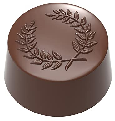 CW1956 - Chocolate World - Round Praline Laurel Wreath Polycarbonate Mould