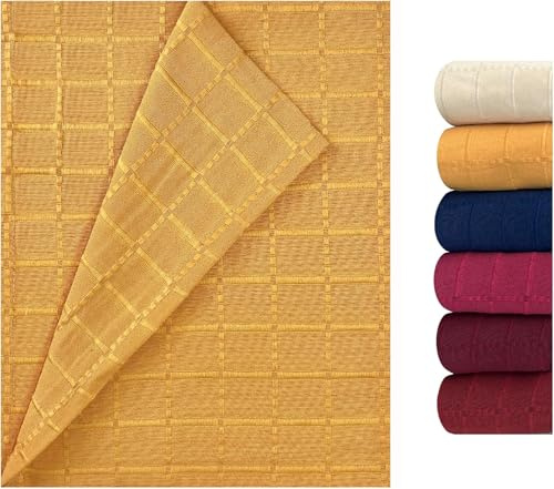 GFD - Colcha Multiusos Clásica para Sofá y Cama Algodón Poliéster, Manta Foulard Cómoda y Suave, Plaid para Cama Colores Vivos, Cubrecama, Cubre sofá (Amarillo, 180 x 270)
