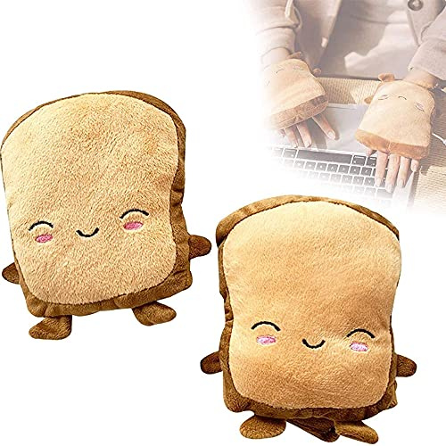 1 Pair USB Winter Hand Warmers, Cute Soft and Comfortable USB Heated Gloves, Half Wearable Fingerless 5V USB Powered Heating Gloves for Gift to Women and Children