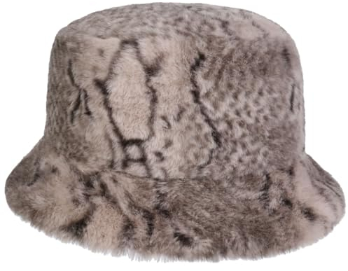 Mayser Ella Rose Bucket Fake Fur Stoffhut Fischerhut Damenhut Damen - Made in The EU mit Futter Winter Herbst-Winter - M (57-58 cm) rosa