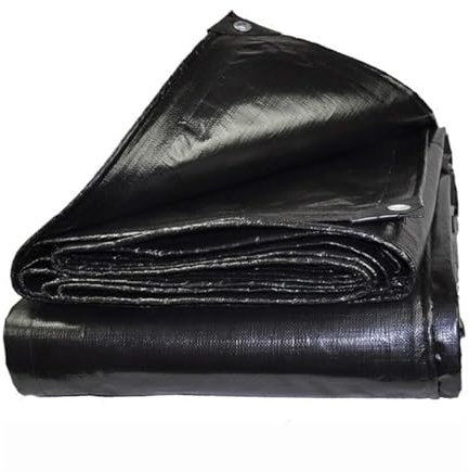 Gartenplane Schutzplane mit Ösen Abdeckplane Holz LKW Plane Regenplane Allzweckplane, 0.32mm für Pool Gartenmöbel Trampolin Auto, Anpassbar blais (Color : Black, Size : 3x3m)