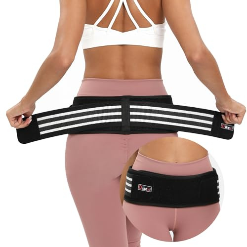 S-XXL Sacroiliac SI Joint Hip Belt for Women Men-Alleviate Sciatica|Pelvic|Back|Lower Back Support, Pelvic Support Belt, Adjustable Sciatica Lumbar Pain Relief, Trochanter Belt(Black,L,Hip Size 43‘’-56‘’)