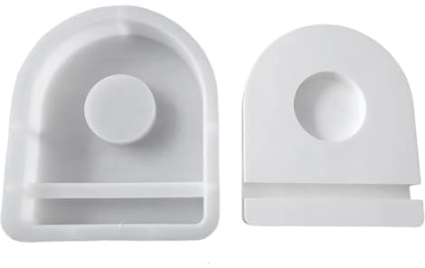 ALEFBET Silikonformen Gießformen Kerzenhalter, DIY Kombination Silikonform Kerzenhalter, Neue Ideen Silikon Gießform Kerzenhalter, Gipsformen zum Gießen (Sockel-Halbkreis)