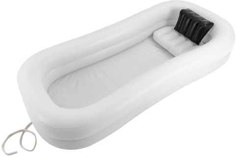 Bañera Inflable Portátil para Adultos - PVC Ducha 130W Blanco - Aire Piscina Hogar Spa