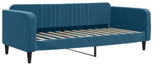 ZQQLVOO Betten, bettrahmen & lattenroste Schrankbett Polster kopfteil Tagesbett Blau 90x200 cm Samt