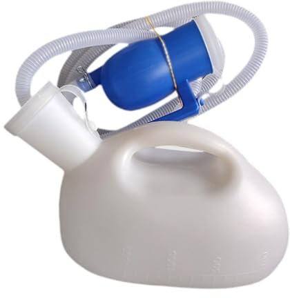 JAYIOLA Urinoir pour Homme, Bouteille Portable, Tuyau Long de 59.06 Pouces, Pot pour Voiture, Conduite, Voyage, Camping, Blanc