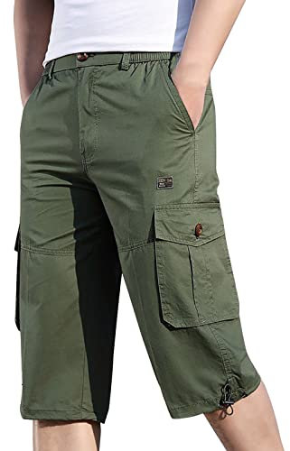 SRZYMJ Kurze Arbeitslatzhose Herren Badeshorts Herren 4XL Hosen Sommer Lang Herren Hosen Sommer Stoffhosen Sportshorts Jeanshosen Armeegrün Stoffhose Sommer Business XL