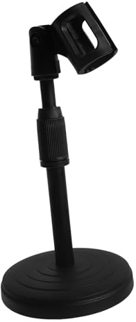 Parliky Tischmikrofonständer in Schwarz mit Verstellbarer Höhe 260-360mm Multifunktionaler Desktop Mikrofonhalter aus Kunststoff für Aufnahme und Livestreaming