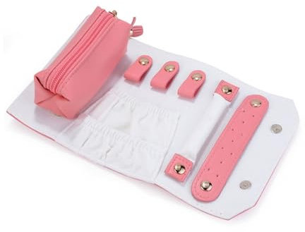 LVUNZJCA Schmuck Organizer Rolle Schmuckrolle Schmuck Organizer for Halsketten Ohrringe Armbänder Schmuckwickel für Reisen