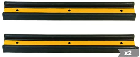 Pack 2 - Protector Puertas Coche de Goma con Reflectante de 1m - Protector Columnas Garaje. Goma Puerta Coche y Pared Parking - Protege Pared - Protege Coche contra Golpes y Arañazos - 100x50x16cm