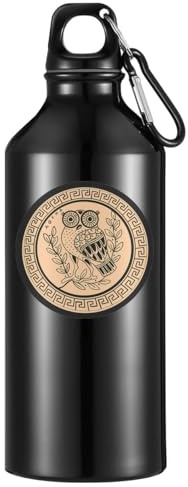 Ancient Athenian Amphora Owl Tourist Water Bottle Black