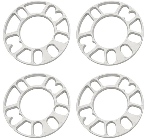 JUUDDENPARTS 4Pcs 10mm Wheel Spacer Alloy Aluminum Shims, Fit Cars with PCD from 98mm to 120mm, Suitable for 4 or 5 Stud Wheel Fixing