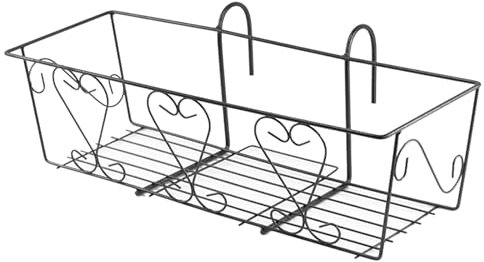 Uqezagpa Adjustable Iron Art Balcony Railing Hanging Flower Shelf Stand Suitable for Plant Display & Outdoor Decoration