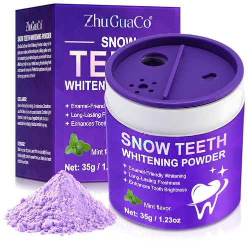 Polvere Sbiancante per Denti, Polvere di Sbiancamento dei Denti, Sbiancante denti Professionale, Sicura per lo Smalto & Senza Sensibilità,Purple Teeth Powder