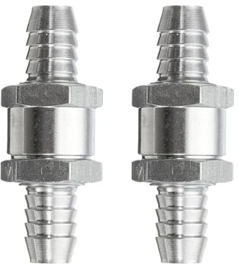 Lot de 2 Clapet Anti Retour Gasoil 8mm à Sens Unique, Clapet Anti Retour Essence - Alliage d’Aluminium Anti-Retour - pour Essence/Diesel/Huile - Car Chrome Eau Auto Carburateur Systèmes de Carburant