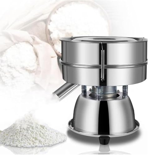 JKJZSALJ Tamiseuse Vibrante Électrique, Tamiseuse Automatique en Acier Inoxydable, Tamis À Farine 40 Mailles 60 Mailles, 1 350 N/Min pour Particules De Poudre, 1 Filet, 1 Couvercle, 10 Cm