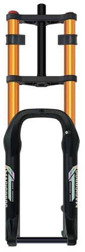 DHNCBGFZ 20/26 Zoll Fatbike-Gabel 4,0-Zoll-Reifen Luftfedergabel Doppelschulter 1-1/8-Zoll-Vorderradgabel Scheibenbremse Steckachse 15 X 135 Mm Federweg 190 Mm Einstellbarer Rückprall(Gold,20)