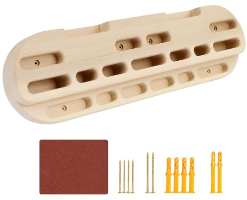Rock Climbing Hangboard Training, Rock Climbing Fingerboard Door-Mounted Training Station, Equipped with Grip Points, Slopes, and Edges, Used As A Pull-Up Bar for Hanging and Finger Strength Training