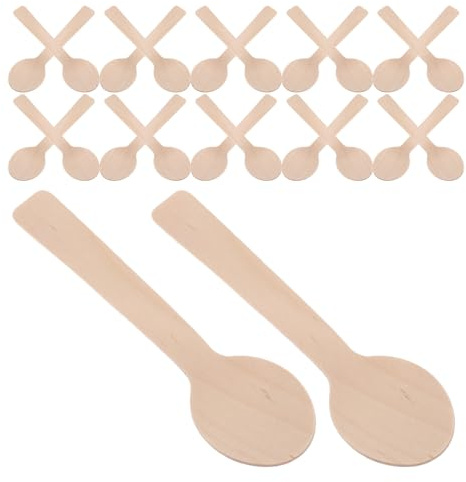 NOLITOY 100pièces Cuillères de Cuisine Bois Petites Mini Cuillères à Condiments pour Pots à Café Bois pour Sel Miel Épices