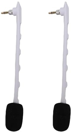 Generic 2st Mikrofonersättning för, TR Gaming Headset, Löstagbar Brusreducerande Bommikrofon med Skumskydd, 3,5 Mm Uttag (Vit)