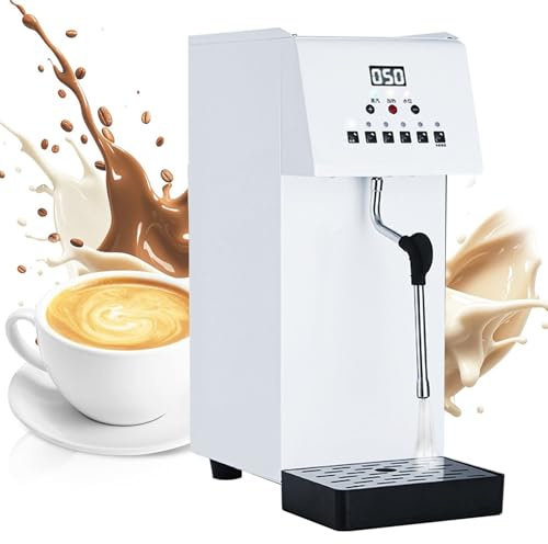 Montalatte elettrico da 2500 W e vaporizzatore - Singole lance vapore a 360°, schiumatore automatico per latte, cioccolata calda - Schiumatore per latte in acciaio inossidabile, 5 preimposta