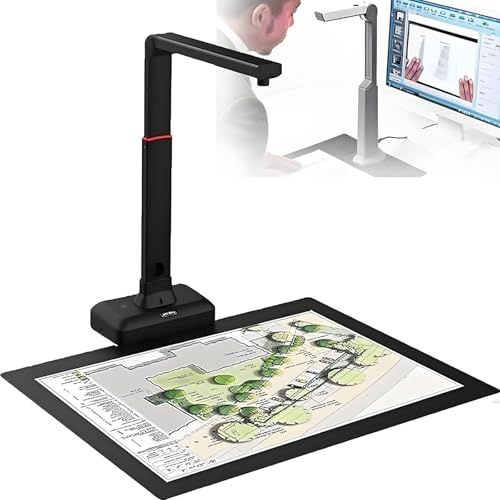 DPQYJPP Scanner Livres Et Documents Format A2/3,Résolution Jusqu'à 23Mp,Pliable 90°,Technologie D'aplatissement Automatique Et Suppression Empreintes Digitales,pour L'ingénierie,Médecine