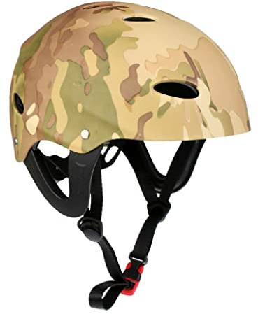PciDinFo Casque de Sports Nautiques pour Adultes et Enfants, Kayak, Canoë, Casquette Rigide Rouge, Vert armée02