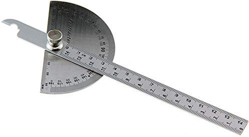 CULER 180 Degree Adjustable Protractor Multifunction Stainless Steel Roundhead Angle Ruler Mathematics Measuring Tool