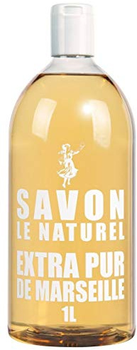 Savon Le Naturel Extra Pur de Marseille Recharge Universelle, 1L | Authentique savon de Marseille, Saponifié huiles végétales, Recette maître savonnier 19ème siècle