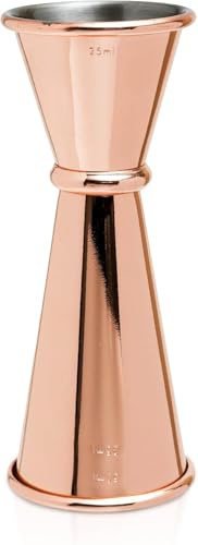 We Can Source It Ltd - Mezclar 25ml/50ml Thimble Measures Stainless Steel Banded Jigger Measure with 35ml Line (Copper)