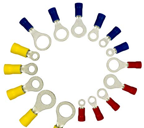 Ringkabelschuhe Ringösen DIN Kabelschuhe Verbinder (4,0-6,0mm² M6 Gelb, 100 Stück)
