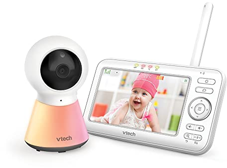 VTech - BM5254 – Indoor – Video-Babyphone Color Night Light – 720p – Display 5 Zoll – Nachtlicht und Wiegenlieder – Version FR