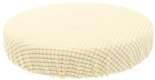 Hockerbezug Rund Barhocker Bezug Rund: Hocker Bezug Stretch Stuhlbezug Hockerbezug Waschbarer Schonbezug Stuhl Sitzbezug für Barhocker Bistrohocker Protector Drehbarer Hocker Schonbezug Beige