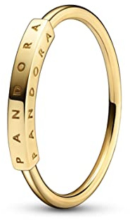 PANDORA Signature Ring Logo, 14-karätiges Gold