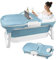 YRHome Vasca da bagno pieghevole per adulti L, 118 x 60 x 53 cm portatile pieghevole Bathtub pieghevole vasca da bagno mobile pieghevole con copertura, cuscino, struttura per piccoli bagni, doccia