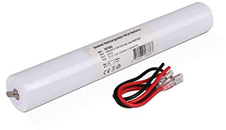 Bright Source 4 D Cell Inline Stick 4.8v 4000mAh Rechargeable Emergency Lighting Battery with Electrical Contact Solder Tags & Attachable Leads