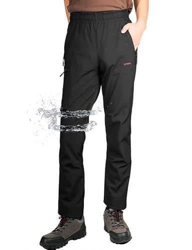 Tofern Warm Winter Damen Hosen Wanderhose Outdoorhose Skihose Softshellhose, Warm Gefüttert, Wasserdicht Outdoor Hose zum Trekking Wanderung und Bergsteigen