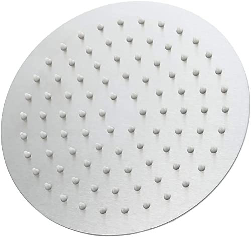 YRUIIA Duschkopf Edelstahl Regenbrause Gebürstetes Nickel Rund Regenduschkopf Hochdruck Kopfbrause mit Anti-Kalk Düsen Einbauduschköpfe,10 inches