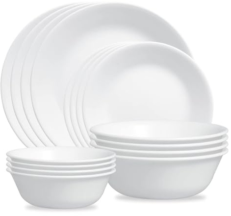 Corelle Winter Frost White 16-piece Mugless Dinnerware Set, Service for 4
