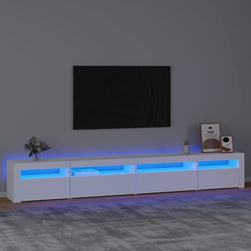Camerina TV-Schrank mit LED-Leuchten Weiß 270x35x40 cm fernsehschrank beistelltisch Couch
