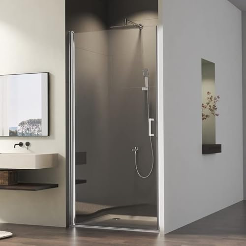 Duschtür für Nische 90cm Pendeltür Duschabtrennung in Nische, Nischentür Dusche Duschkabine Schwingtür Duschwand 6mm ESG Sicherheitsglas mit Nano beschichtung, Glastür Höhe 195cm