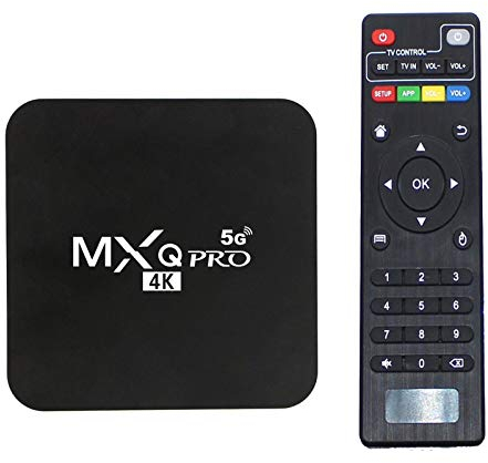 MXQ Pro 5G Android 14.0 ATV Box Quad Core Ram 2GB ROM 16GB 4K H.265 HD 3D WiFi 6 2.4G/5.8G BT Remote Smart Home Media Player