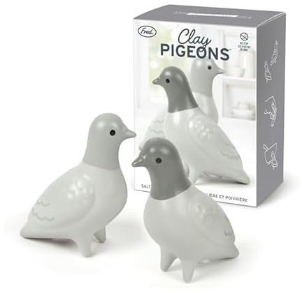 Genuine Fred Clay Pigeons, Ceramic Pigeon Salt and Pepper Shakers