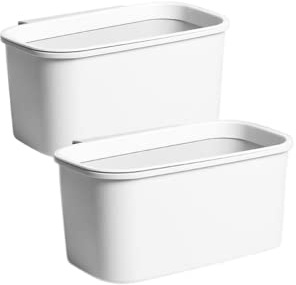 Rikyo 2pcs White Hanging Cup Holders, Rolling Cart Accessories Storage Bins | 10x5x4.5 Trolley Basket Storage,Rolling Cart Accessories, Makeup Pencil Holder,Office Desk Kitchen Storage Container