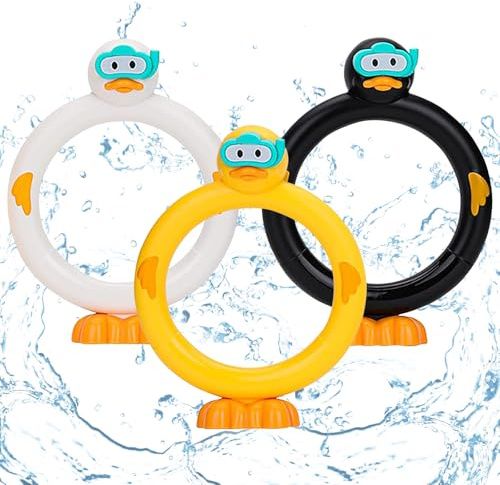 Giugio Giocattoli da Immersione, Giochi Piscina Bambini Anelli da Immersione, Anelli da Immersione e Bastoncini Regalo di addestramento per Piscine subacquee per Bambini di età Superiore a 3 Anni