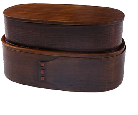 Lioaeust Lunch Box,Natural Wood Lunch Box Box Students Double Layer Food Carrier for Picnicking,Office and School Lunches(Double Layer)