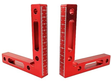 BnaFortna 90 Grad Winkel Klemme Positionierwinkel - Aluminiumlegierung, 120 x 120mm, Rot